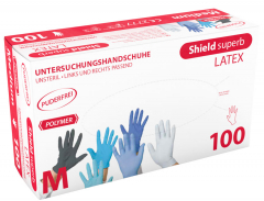 Gants d’examen en latex non poudrés shield superb  28625